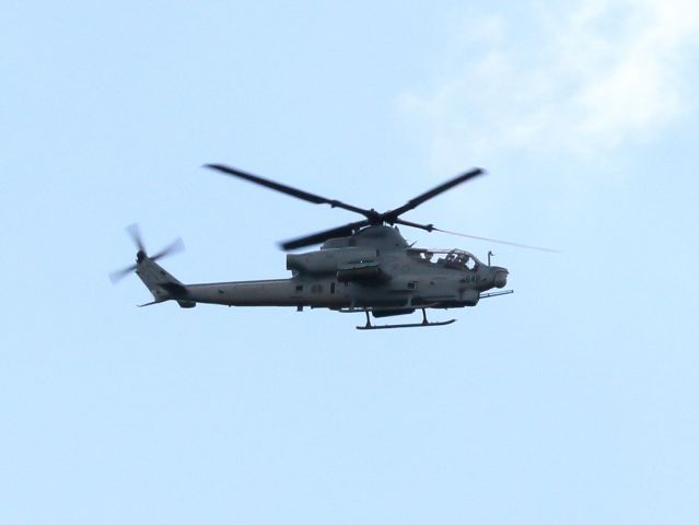 — — - This is an AH-1Z Viper flying out of Tahoe-Truckee airport on 07/26/19. I can just make out the tail code as QT, which makes it part of the Marine Light Attack Helicopter Training Squadron 303 (HMLAT-303). However I cannot find any info to cross reference QT-642 to its actual BuNo. Any info would anyone could provide would be appreciated.