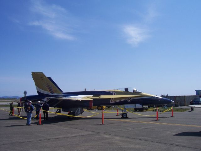 McDonnell Douglas FA-18 Hornet — - Specialy painted Canadian Forces CF18 takes part in Celebration of 100 years of Flight in Canada, Comox Air Base BC