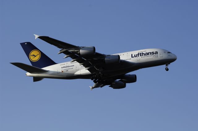 Airbus A380-800 (D-AIMC) - Final Approach to NRT Airport R/W34L on 2012/01/04