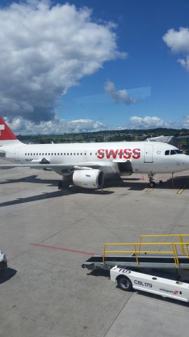 — — - Swiss A319 hanging out on the Tarmac. Taken from a Swiss A320 in Zurich.