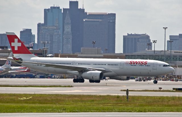 Airbus A330-300 (HB-JHI) - Early afternoon arrival from Zurich.  Swiss now has 2 daily flights from Boston to Zurich