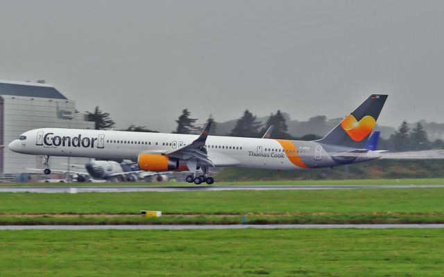 BOEING 757-300 (D-ABOF) - condor b757-3 d-abof landing at shannon for a fuel stop while enroute from frankfurt to halifax canada.12/7/14.