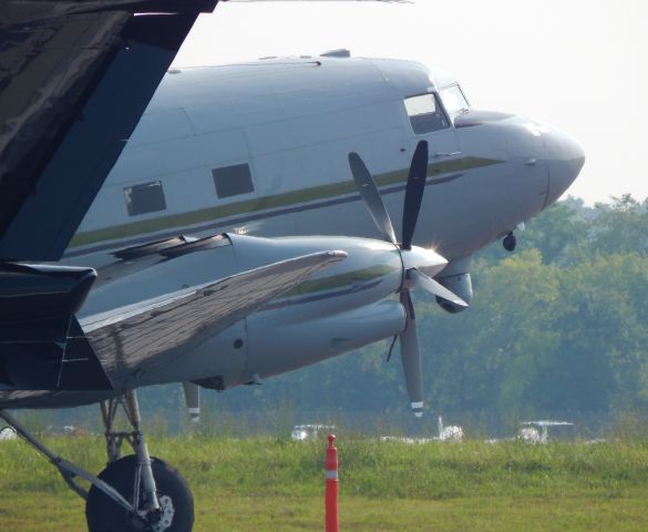 Douglas DC-3 (turbine) (N1072M) - Rare bird visiting Manassas Airport!