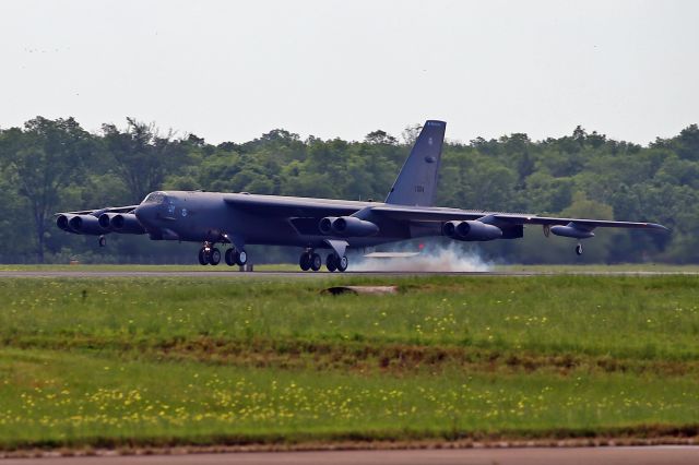 Boeing B-52 Stratofortress — - Touch-down of the indefatigable Buff.