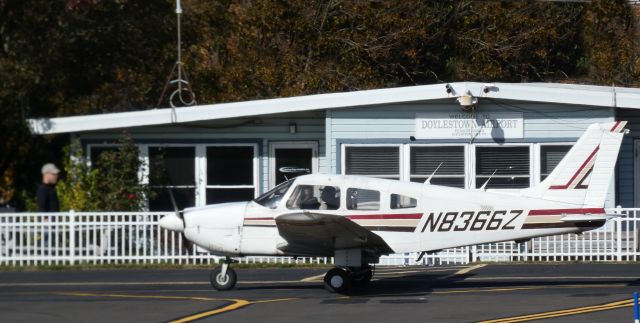 Piper Cherokee (N8366Z) - Taxiing for departure is this 1981 Piper Cherokee PA-28-181 in the Autumn of 2022.