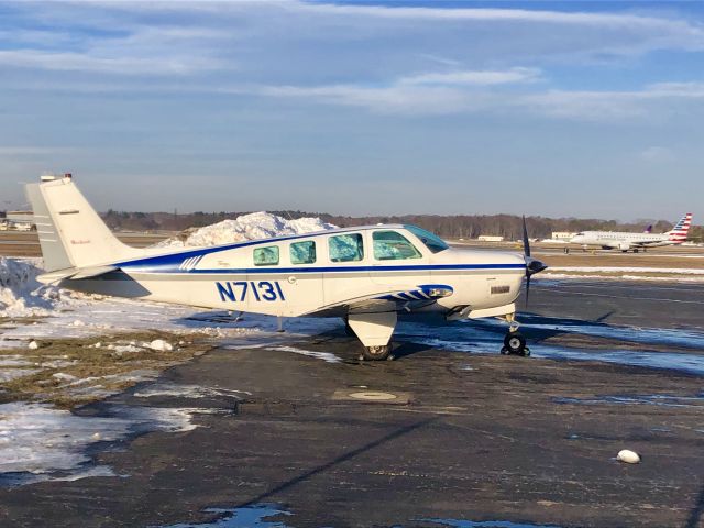 Beechcraft Bonanza (36) (N7131) - Nice looking  Bonanza on ramp at Portland, Maine 