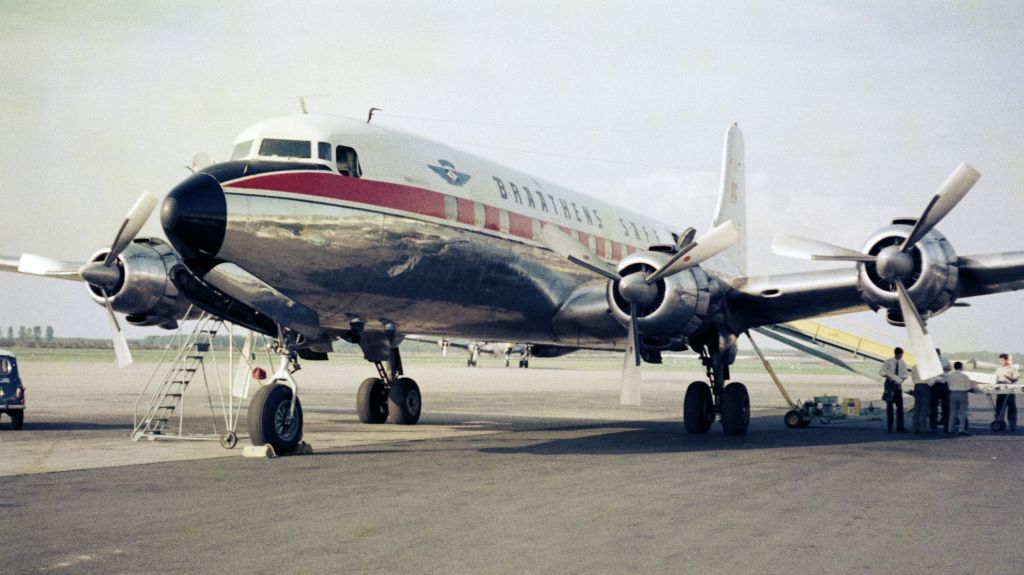 Douglas DC-6 (LN-SUI) - Braathens S.A.F.E. DC-6B LN-SUI in 1968 at Düsseldorf (EDDL)