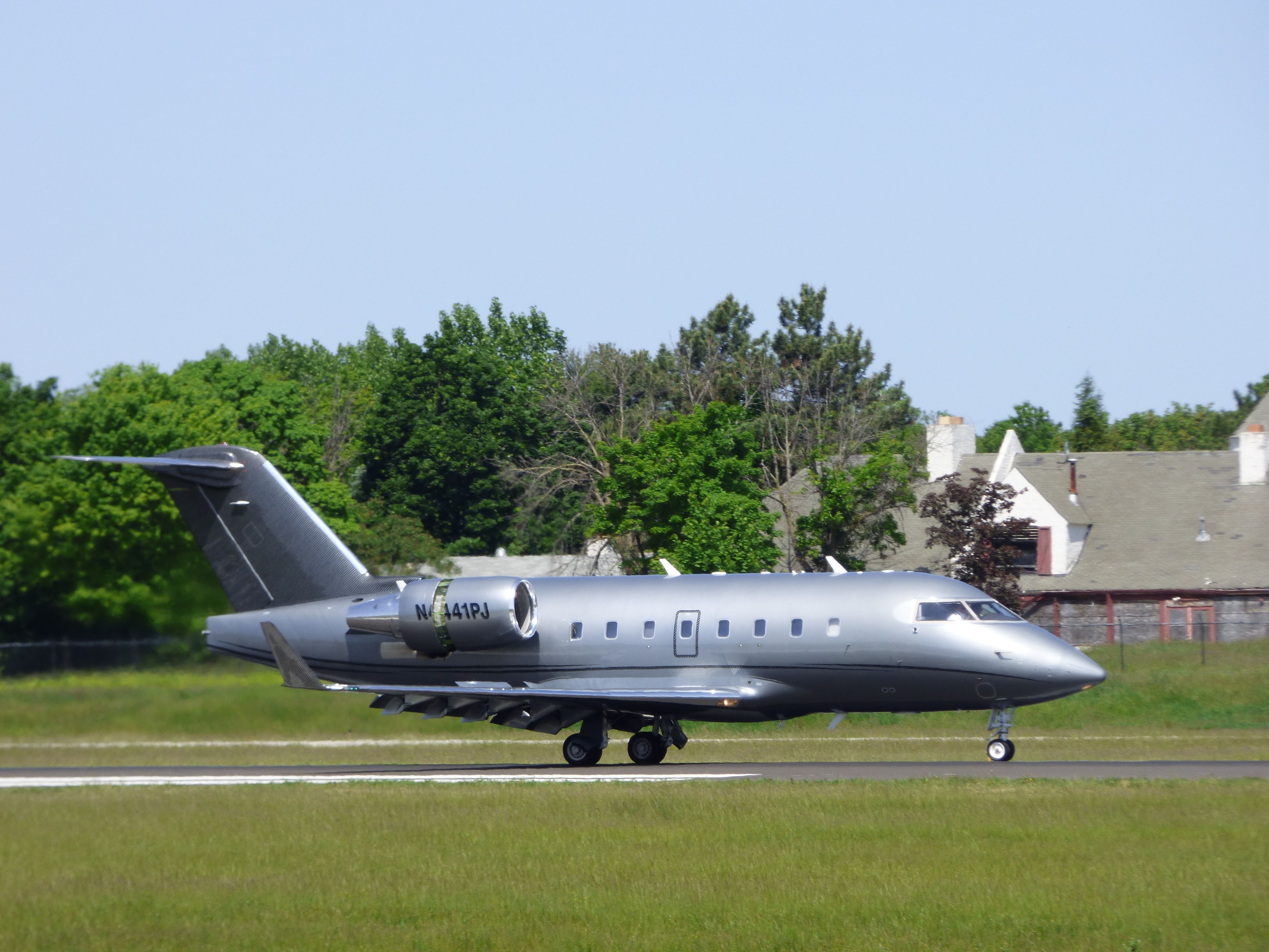 Canadair Challenger (N441PJ) - Shown here braking is this 1994 Bombardier Canadair Challenger 601 in the Spring of 2016.