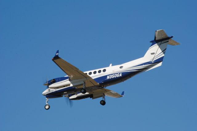 Beechcraft Super King Air 300 (N350GA) - B300 landing on 30L and is the 16th produced B300. 