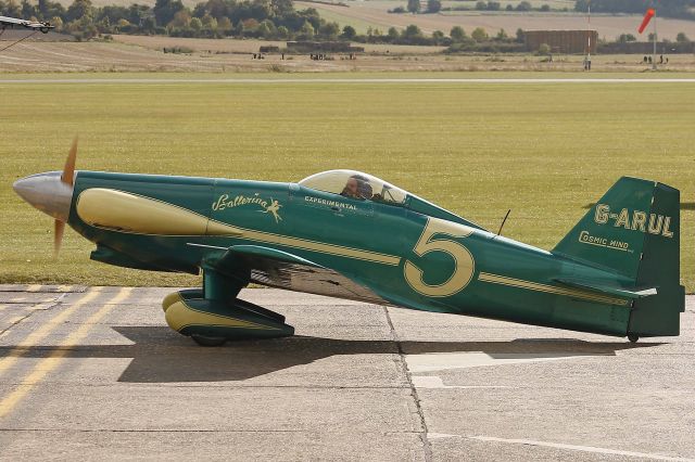 G-ARUL — - Here’s an extremely rare addition to share with you. I snapped this shot at the Duxford Imperial War Museum Autumn Air Show on 14 Oct 2012 but had no idea of the Levier Cosmic Wind Mk II’s history. Much to my surprise, it dates all the way back to the 1949 National Air Races right here in Cleveland, OH. “Ballerina” was the third of the original three Cosmic Wind built by Lockheed engineers in 1947, and was originally registered as N22C, c/n 103. It was one of only six of its’ type. It was involved in a crash in the UK during a race in 1966 but was rebuilt and was re-registered with the new c/n of PFA/1511. Unfortunately, I didn’t catch any shots in the sky.