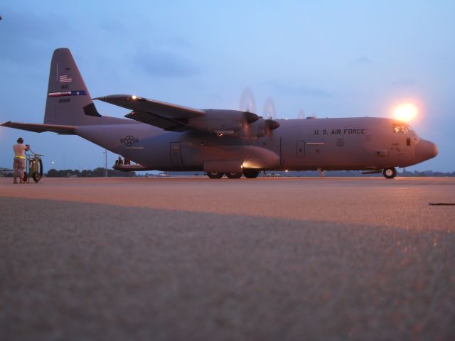 Lockheed C-130 Hercules — - This C-130J in Alexandria airport, participating in Green Flag east training