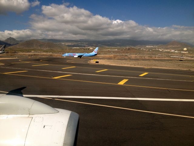 — — - Tenerife as we taxied for take off