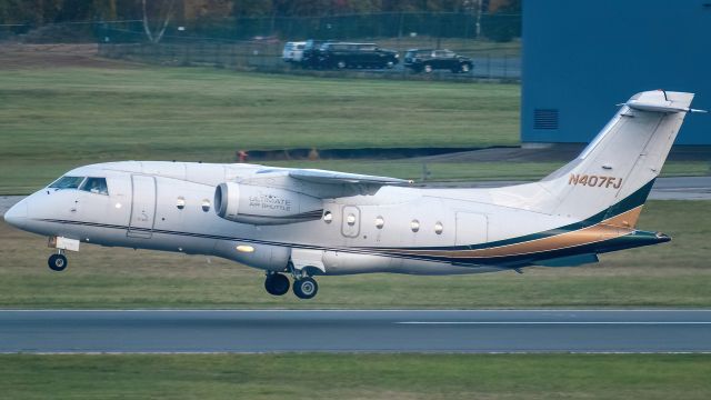 Fairchild Dornier 328JET (N407FJ) - Ultimate Air Shuttle Dornier 328 JET taking off on runway 1 to Atlantic City.