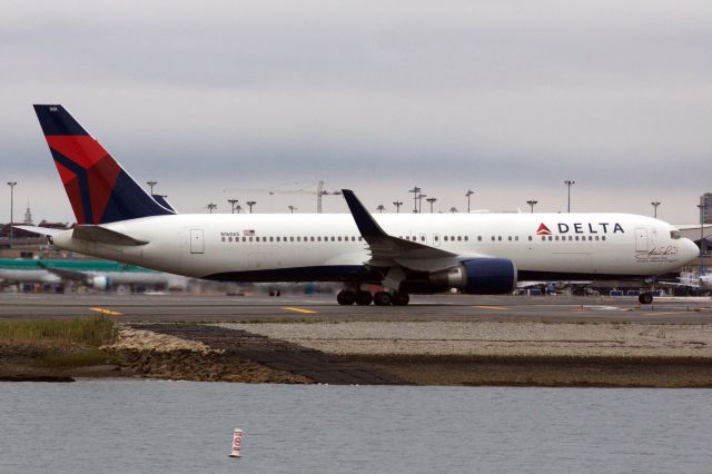 BOEING 767-300 (N16065) - Delta B763 with ‘Andrew Young - Atlanta Ambassador to the World’ signature arriving to BOS on 9/20/22.