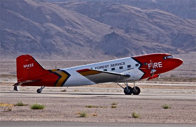 Douglas DC-3 (N142Z) - DC-3 AT AVIATION NATION,NELLIS AFB.