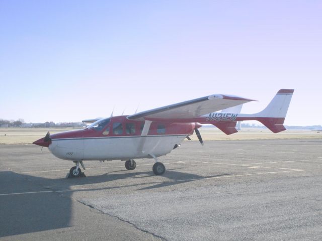 Cessna Skyhawk (N121EW) - Shown here in the Winter of 2014 is this Cessna Skymaster with forward and aft mounted engines. Can hold four passengers with speed up to 200 mph.  