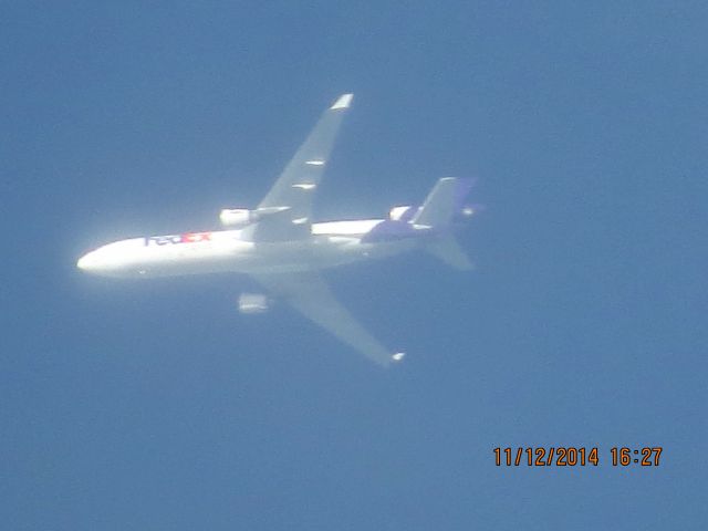 Boeing MD-11 (N576FE) - FedEx flight 945 from MEM to SLC over Baxter Springs Kansas (78KS) at 36,000 feet.