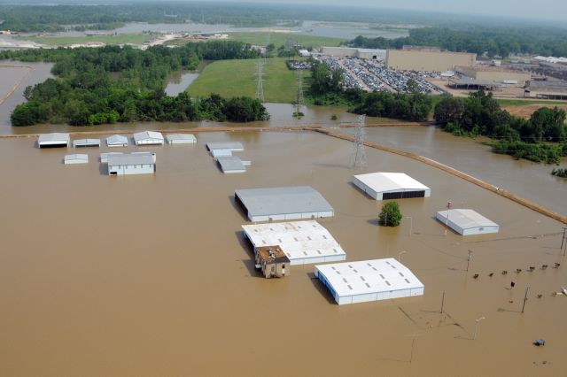 — — - General Dewitt Spain Airport in Memphis TN was flooded around May 5 with the crest on May 10th when these photos were taken.  Airport is still closed at the end of July.  Water level the second highest in Mississippi River history at Memphis.