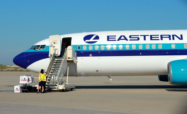 Boeing 737-800 (N277EA) - Easterns new 737-800 makes a stop in Lexington recently for a charter flight to North Carolina for EKU football team. Good to see the ole airline back in operation and in the Bluegrass again. Its been a long time! Update 11-23-2017. Cherish this photo as of now Eastern is once again, gone!