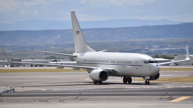 Boeing 737-700 (02-0202) - DC Air National Guard Boeing C-40C, assigned to the 201st Airlift Squadron, taxiing to the ramp after landing on RWY 17R at Colorado Springs Airport