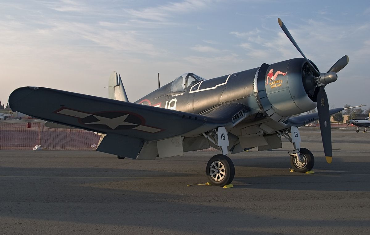 N773RD — - Sunset on a beautiful Goodyear FG-1D Corsair.