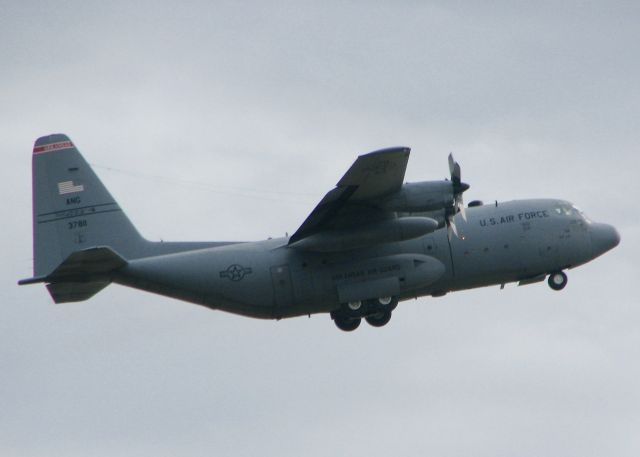 Lockheed C-130 Hercules (63-7811) - At Shreveport Regional in the pouring rain.