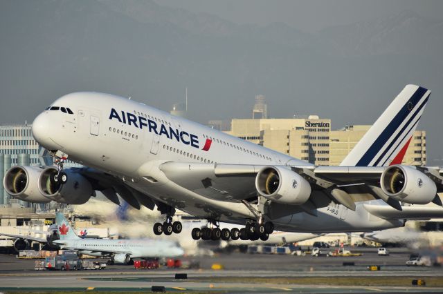 Airbus A380-800 (F-HPJD) - Air France departing LA in some gorgeous light.