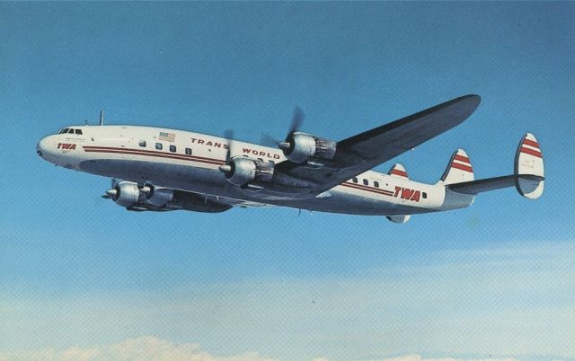 Lockheed EC-121 Constellation (N6909C) - scanned from postcard br /TWA