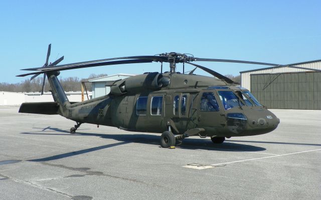 — — - UH-60 Blackhawk of the Tennessee Air National Guard chocked on the ramp at Madison County Executive Airport in Meridianville, AL during the March 2011 Liberty Belle Foundation tour stop... 