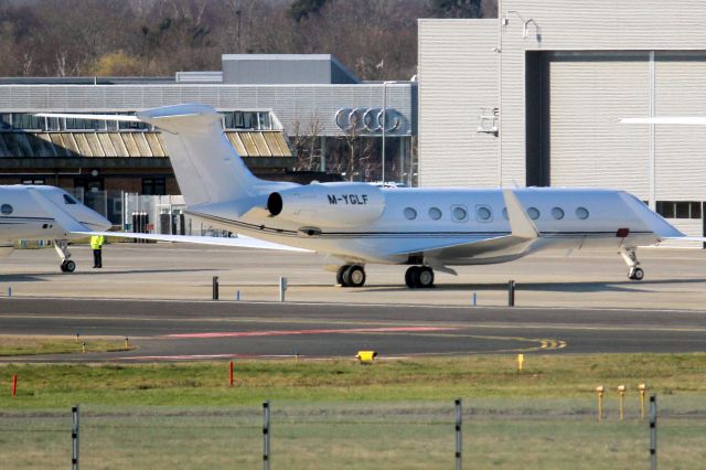 Gulfstream Aerospace Gulfstream G650 (M-YGLF) - Parked on the East Apron on 7-Mar-22.