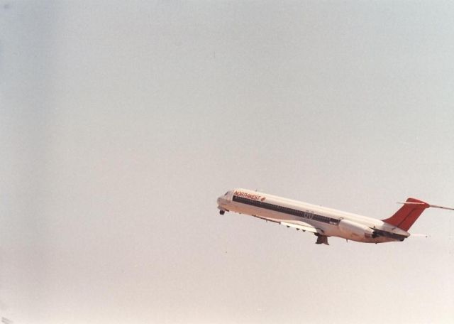 McDonnell Douglas MD-80 — - Northwest MD-80 taking off from Santa Ana in the late 1980s