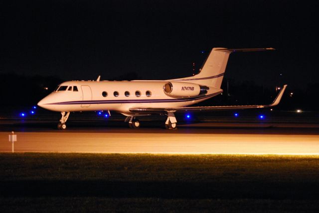 Gulfstream American Gulfstream 2 (N747NB) - Parked at Concord Regional Airport - 3/29/09  This was apparently the private jet President Obama used during his campaign for the Democratic nomination for President, loaned to him by the Bishop Eddie L. Long.   Registered Owner:  Long Charter Air LLC