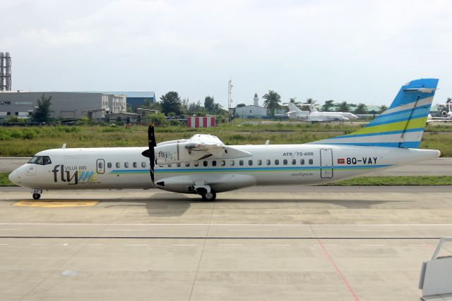 Aerospatiale ATR-72-600 (8Q-VAY) - Taxiing to depart rwy 36 on 8-Jan-24 operating flight VQI604 to VRMV.