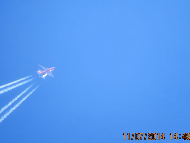 Boeing 737-800 (N37298) - United flight 1287 from SFO to ATL over Southeastern Kansas at 39,000 feet.