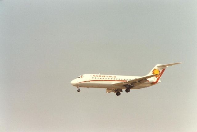 Douglas DC-9-10 — - Sunworld DC-9 landing at LAX in the early 1980s