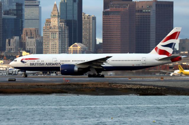 Boeing 777-200 (G-VIIC) - 'Speedbird 29 Golf' lined up on 22R for departure back to London