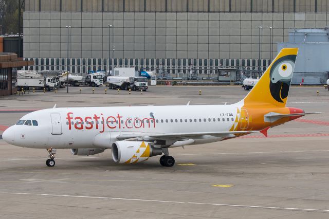 Airbus A319 (LZ-FBA) - Bulgaria Air in fastjet-Colors  7th. April 2017 