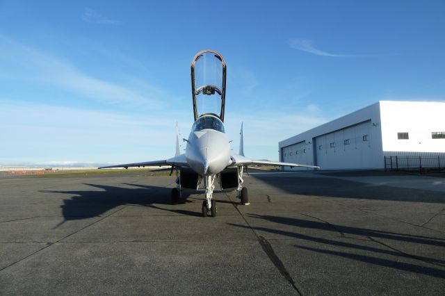 N29UB — - MiG-29UB at Historic Flight Foundation Museum on 2/9/11, Paine Field, Everett, WA.  Restoration recently completed. Return from flight test.