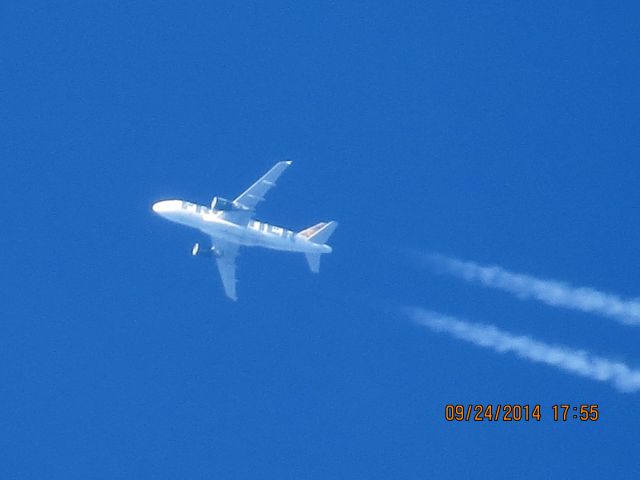 Airbus A319 (N934FR) - Frontier flight 589 from TYS to DEN or Southeastern Kansas at 37,900 feet.