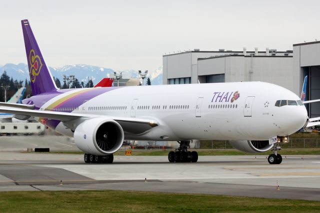 Boeing 777-200 (HS-TKM) - Thai Airways HS-TKM at Paine Field March 5, 2013.