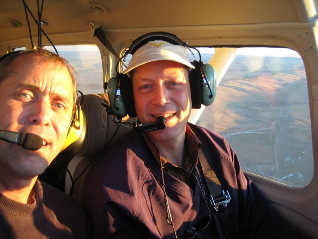 Cessna Super Skymaster (N2469S) - ARRIVAL HUGO VOR THEN KAPA WITH THE MID-WINTER SUN BRIGHT IN THE FACE SOON TO SET!
