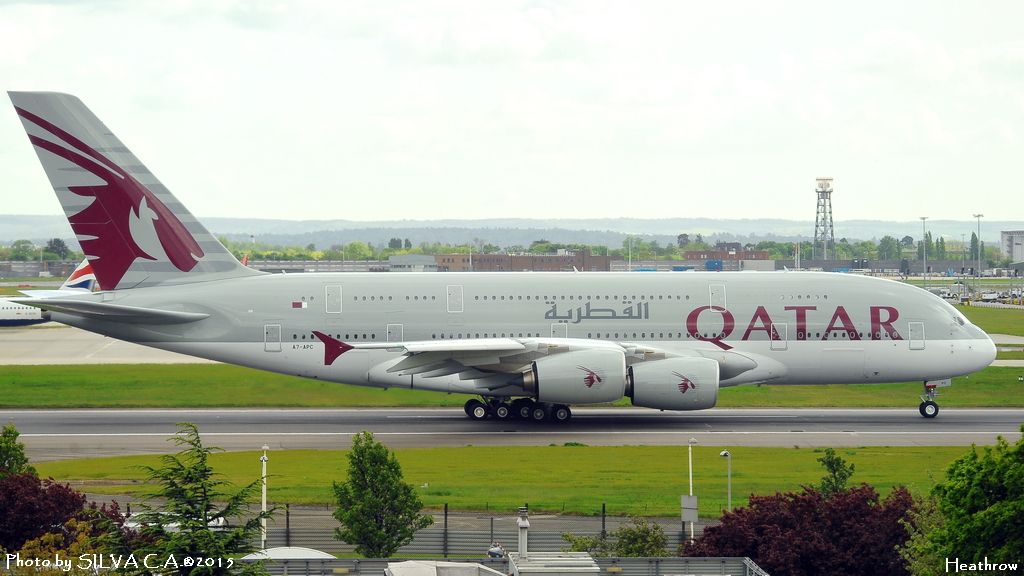 Airbus A380-800 (A7-APC) - A380 taking off