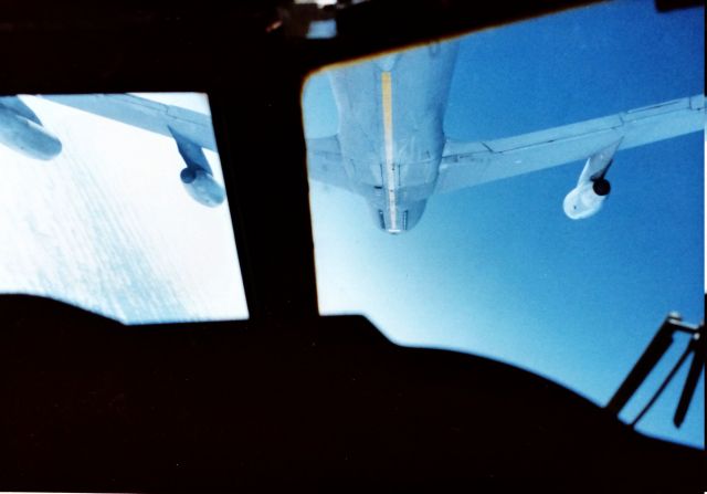 — — - Air refueling does not have to be straight and level. This was taken in 1985 at Castle AFB.