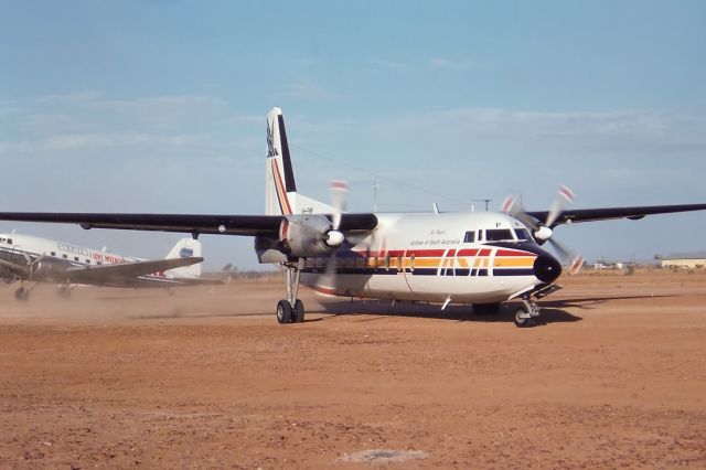 Airbus A320 (VH-FNP) - AIRLINES OF SOUTH AUSTRALIA - FOKKER F-27-200 FRIENDSHIP - REG : VH-FNP (CN 10305) - BIRDSVILLE QLD. AUSTRALIA - YBDV (4/9/1982) 35MM SLIDE CONVERSION USING A LIGHTBOX AND A NIKON L810 DIGITAL CAMERA IN THE MACRO MODE.