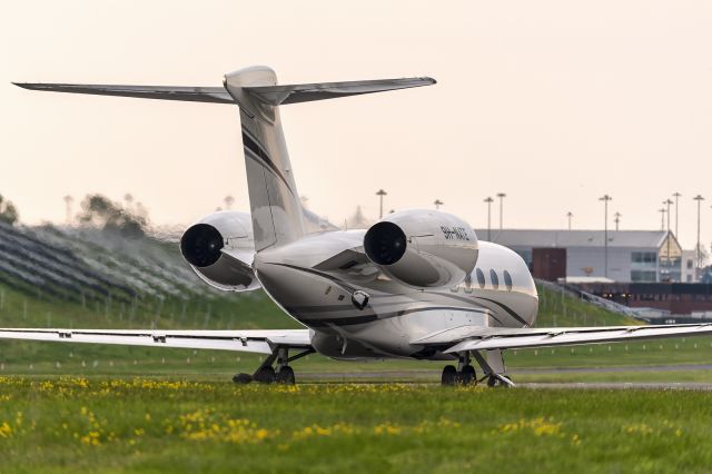 Gulfstream Aerospace Gulfstream G500 (9H-NATE) - 12th May, 2024: Lining up for departure from runway 15 at Birmingham International Airport. 