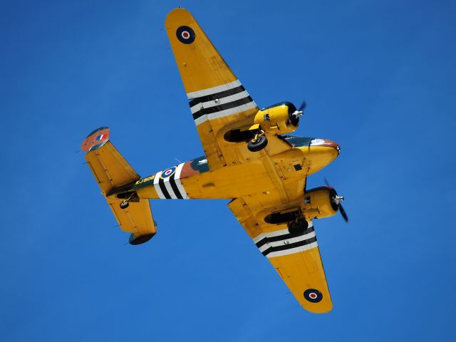 Beechcraft 18 (N70GA) - AMERICAN AIRPOWER HERITAGE FLY MUSEUM on short final for runway 2 at KJQF - 5/25/13