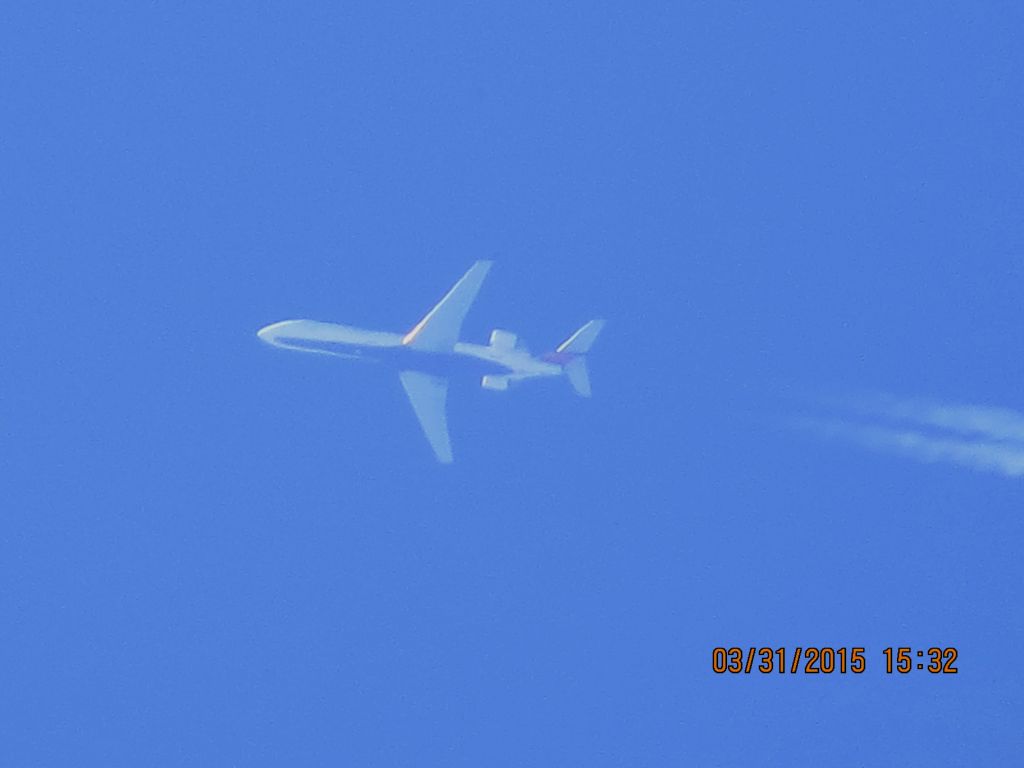 Canadair Regional Jet CRJ-700 (N612QX) - Express Jet flight 4981 from DTW to OKC over Southeastern Kansas at 36,000 feet.