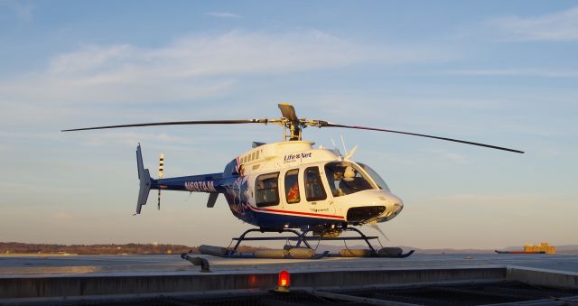 Bell 407 (N697AM) - Roof top helipad at Albany Medical