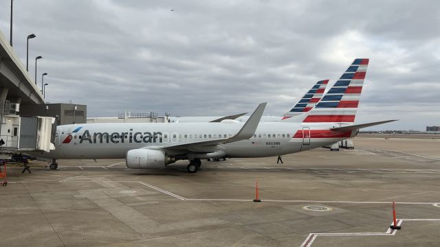 Boeing 737-800 (N869NN) - View from apposing aircraft during push back.