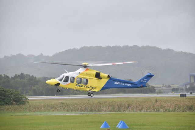 BELL-AGUSTA AB-139 (VH-XIJ) - RACQ Careflight climbs off the pad at Gold Coast Airport